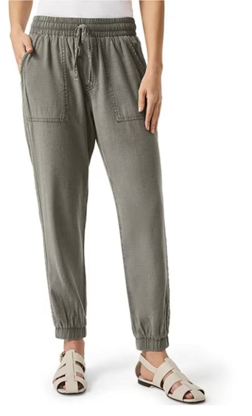 SPLENDID WOMENS XLARGE DRAWSTRING LINEN BLEND LAKESIDE JOGGER GREEN NEW
